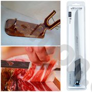 Набор: Хамонера - Подставка для хамона Лилия (резьба)+ нож Аркос 24 см для профессиональной нарезки хамона