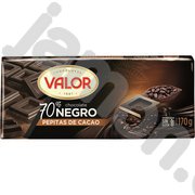 Шоколад экстра черный 70% какао c зернами какао бобов (Валор) 0,170 кг